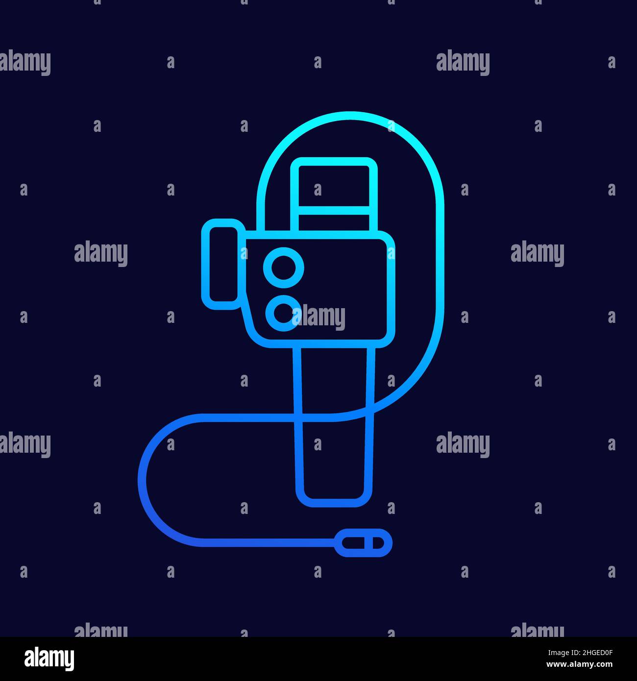 endoscope line icon, colonoscopy tool vector Stock Vector