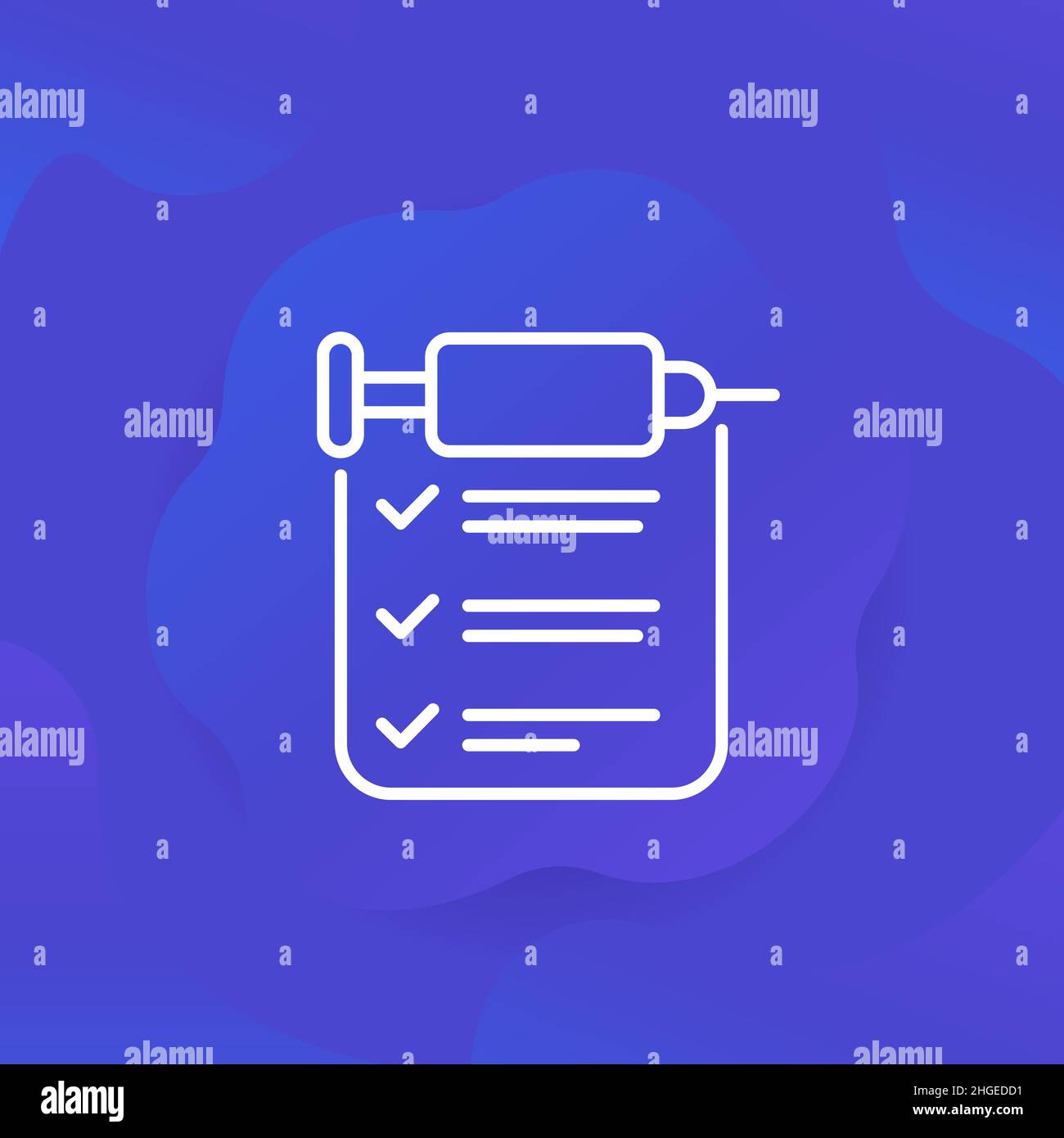 vaccination check icon with checklist and syringe Stock Vector Image ...
