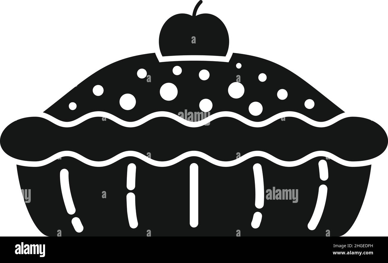 Cute apple pie icon simple vector. Cake dessert. Fruit tart Stock ...