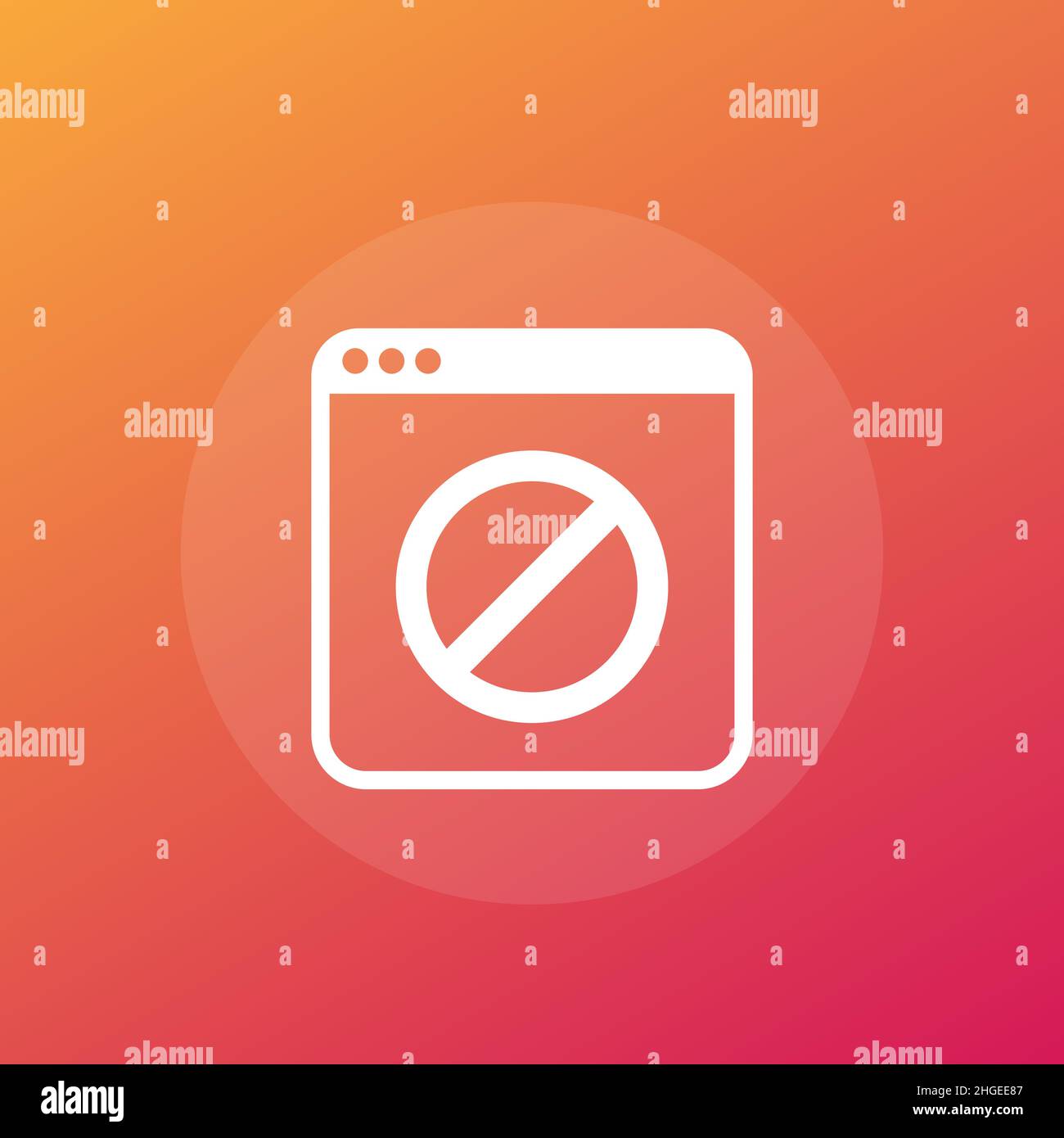 blocked page vector icon for web Stock Vector