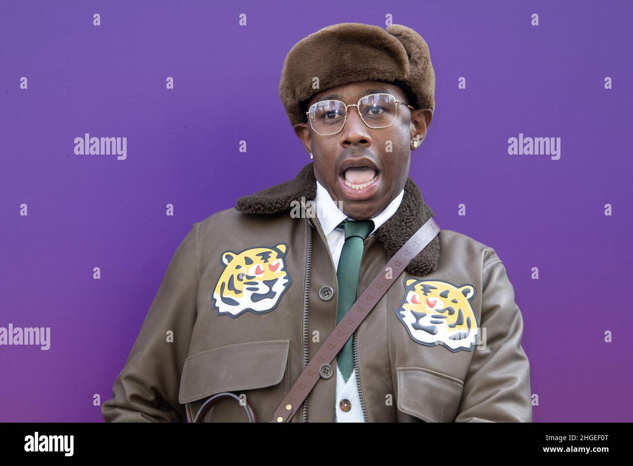 Paris, France. 20th Jan, 2022. Tyler The Creator attending the Louis Vuitton  Menswear Fall/Winter 2022-2023 show as part of Paris Fashion Week in Paris,  France on January 20, 2022. Photo by Aurore