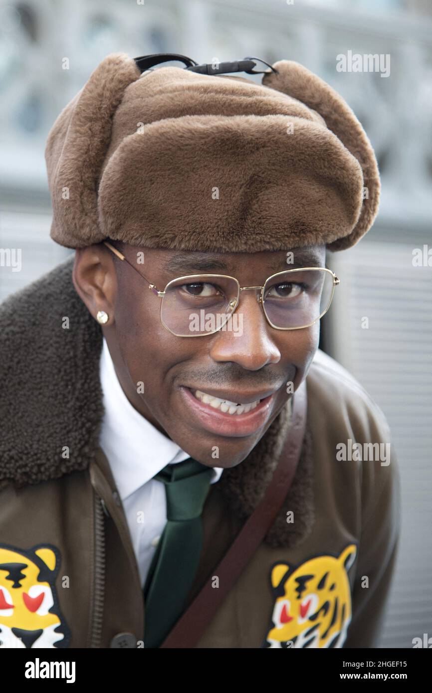 Paris, France. 20th Jan, 2022. Tyler The Creator attending the Louis Vuitton  Menswear Fall/Winter 2022-2023 show as part of Paris Fashion Week in Paris,  France on January 20, 2022. Photo by Aurore