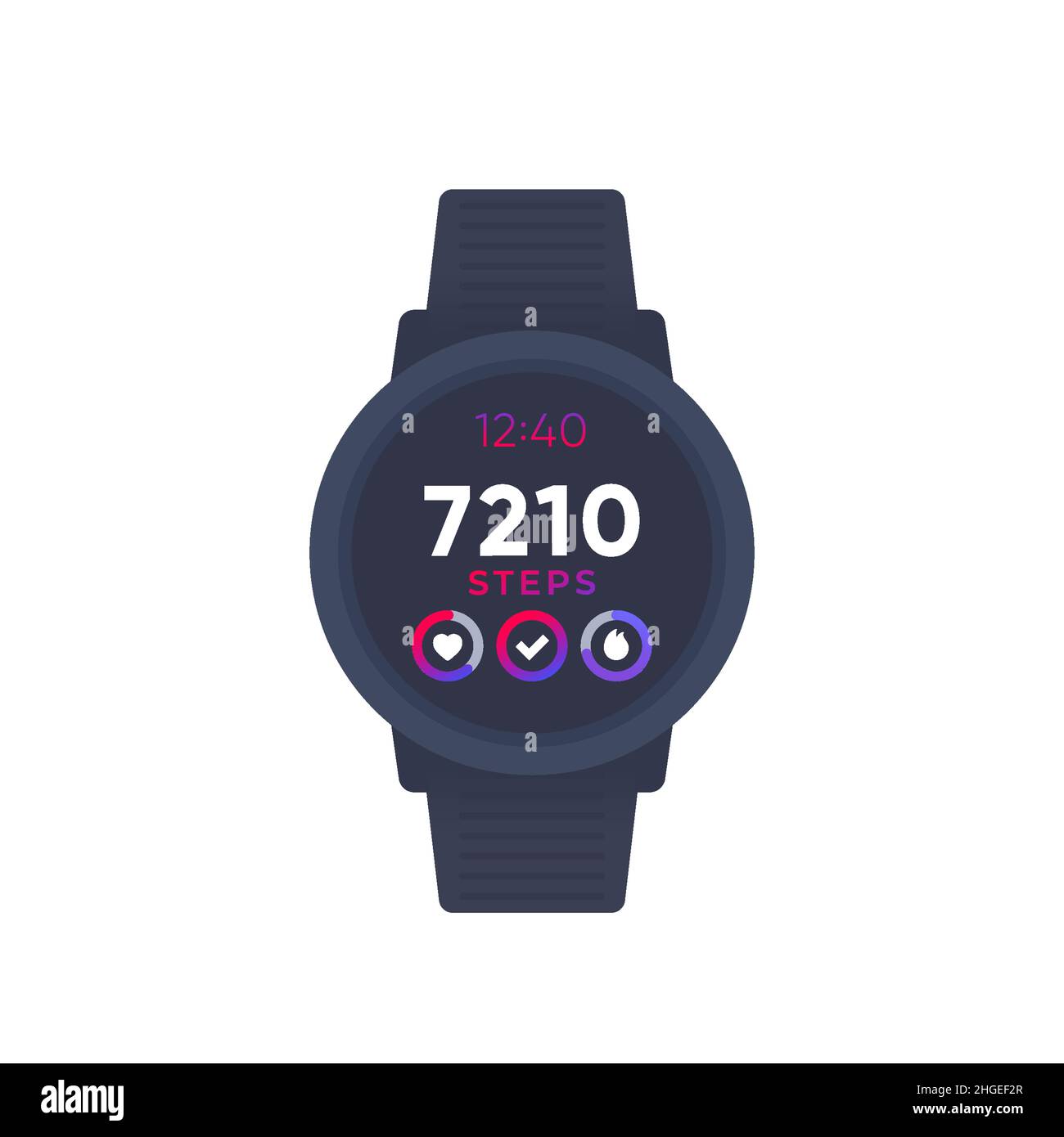 Smart watch with fitness app, activity tracker Stock Vector Image & Art