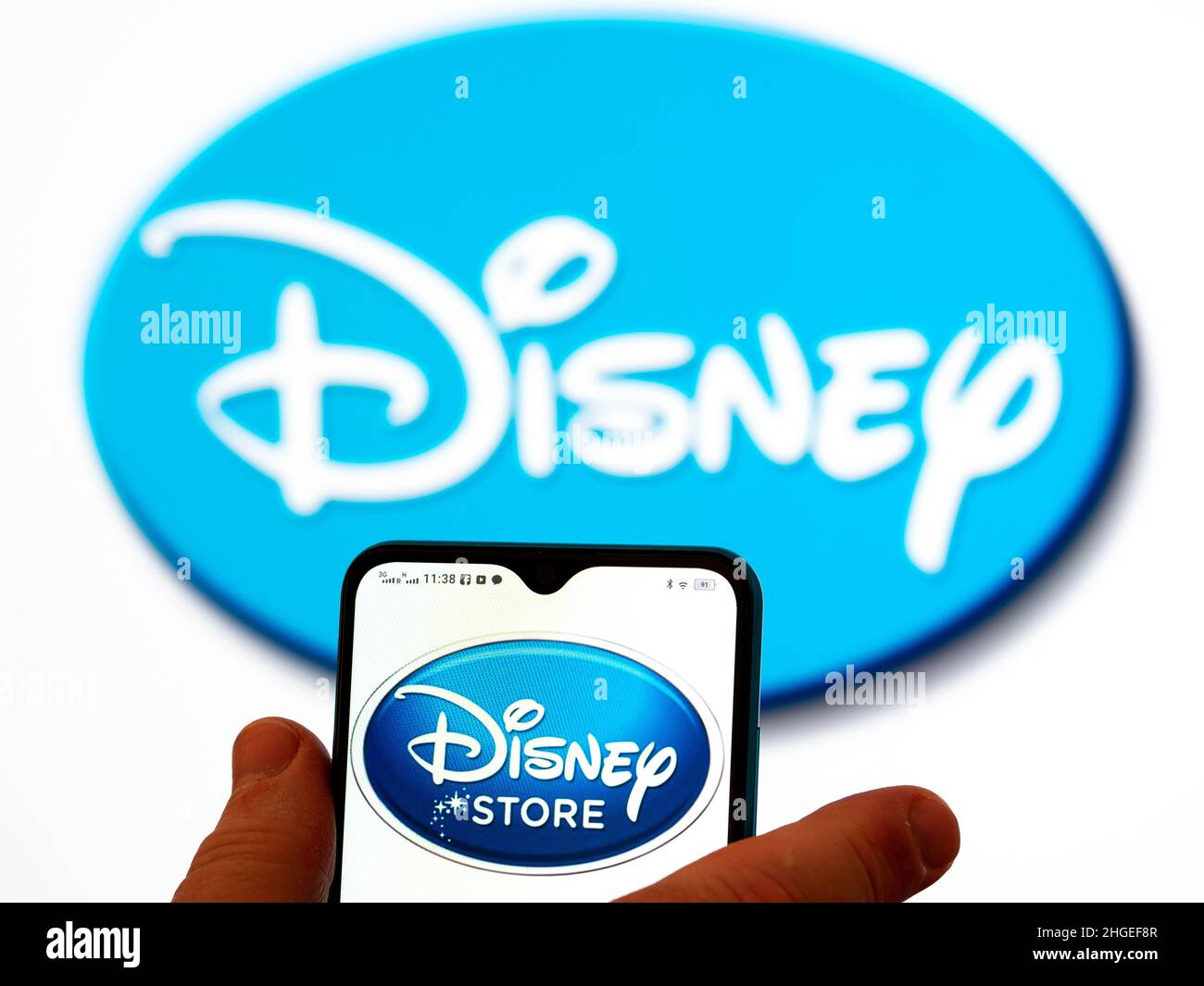 In this photo illustration, the Disney Store Worldwide, Inc. logo is