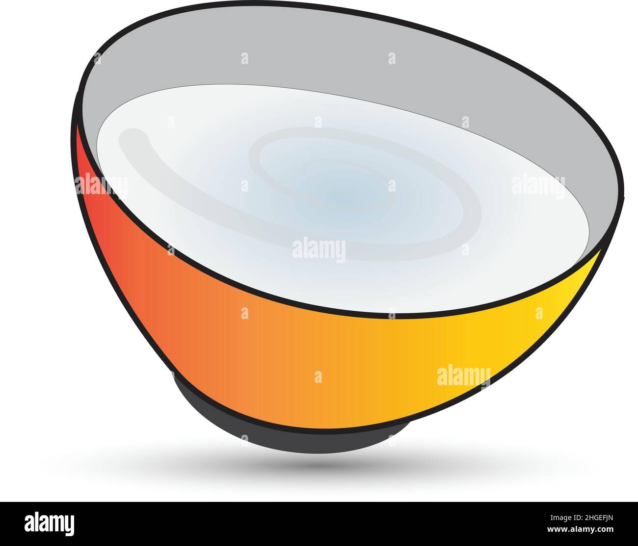 Glass bowl vector on white background, conceptual vector Stock Vector