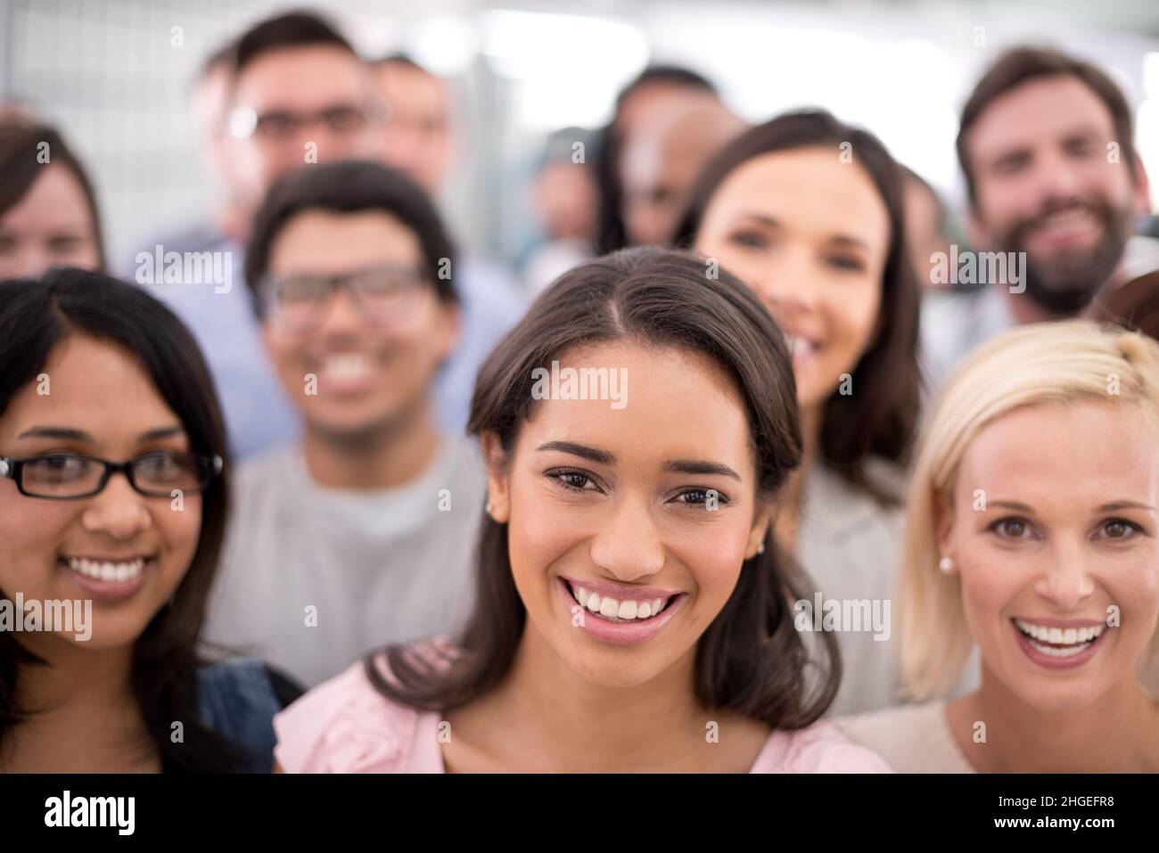 Putting on their friendliest business faces. Cropped shot of a group of ...