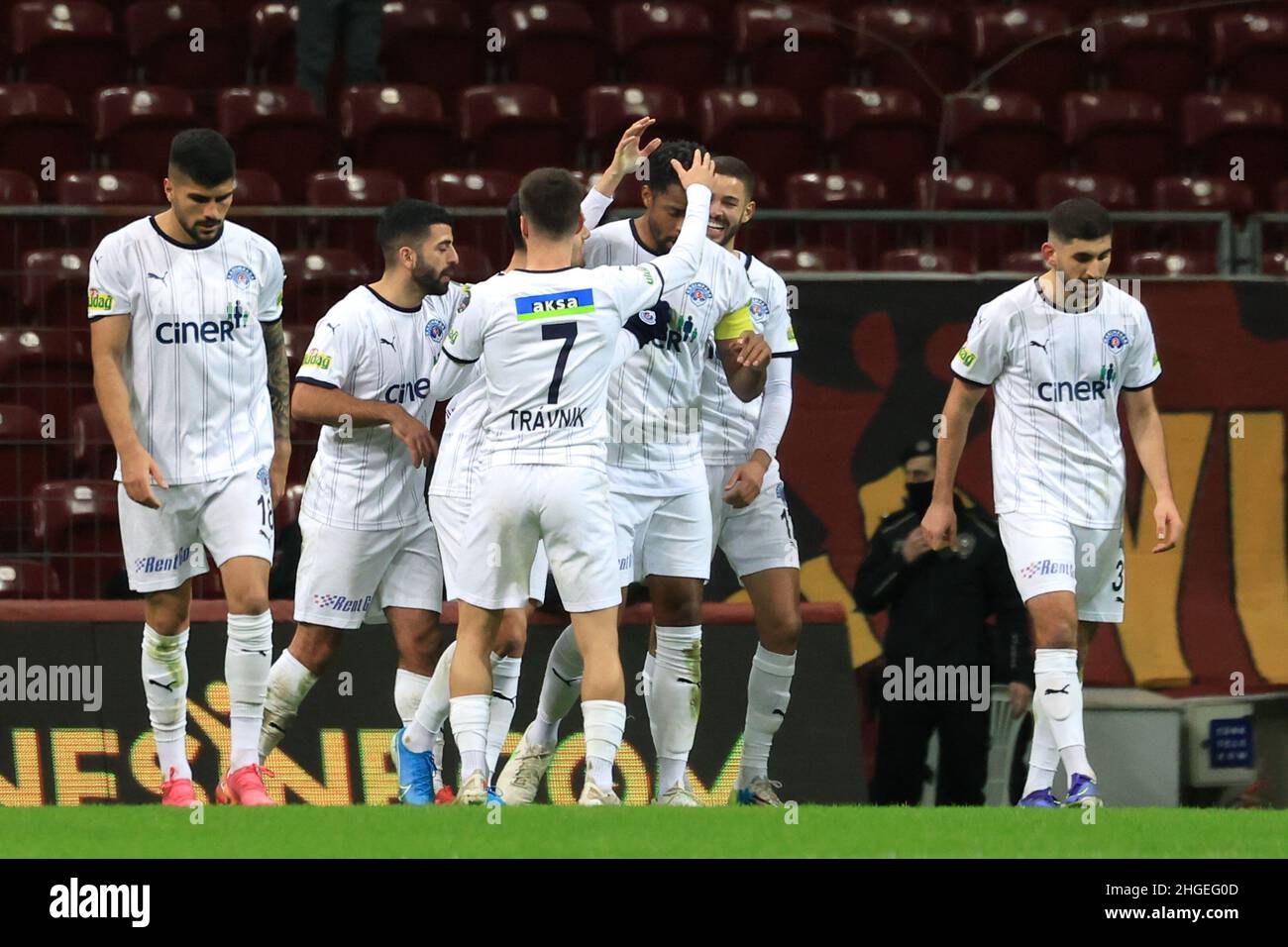 Istanbul, Turkey. 20th Jan, 2022. ISTANBUL, TURKEY - JANUARY 20: Ryan Henk Donk of Kasimpasa celebrating his goal during the Turkish Super Lig match between Galatasaray and Kasimpasa at Nef Stadium on January 20, 2022 in Istanbul, Turkey (Photo by /Orange Pictures) Credit: Orange Pics BV/Alamy Live News Stock Photo