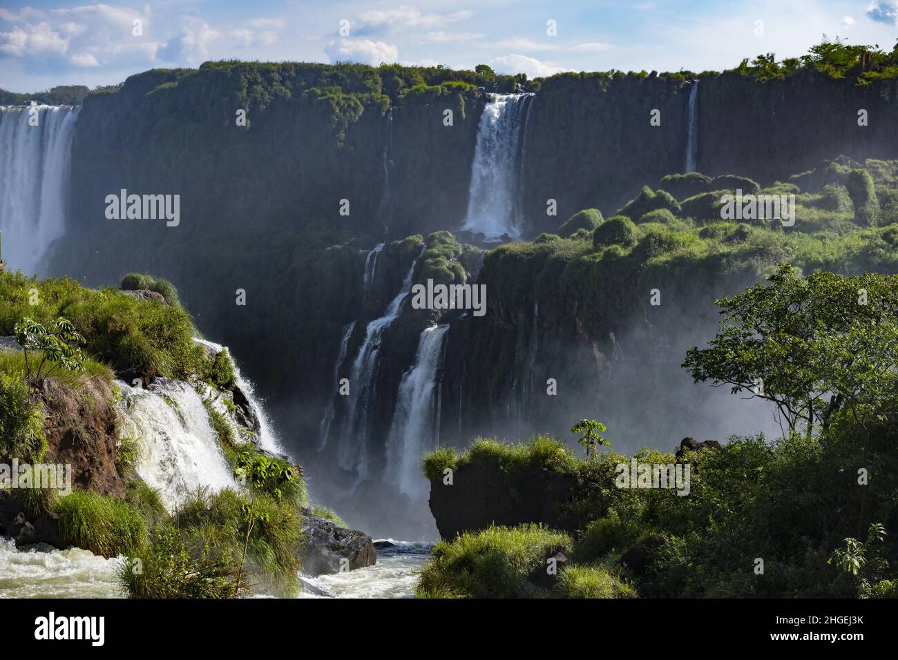 Iguazu waterfalls on the border Argentina-Brazil Stock Photo