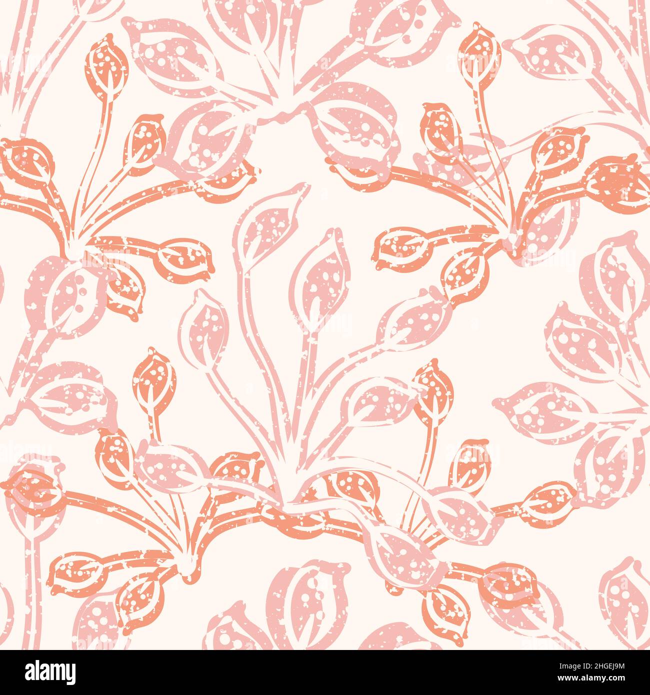 Modern abstract wild meadow flower seamless vector pattern background ...