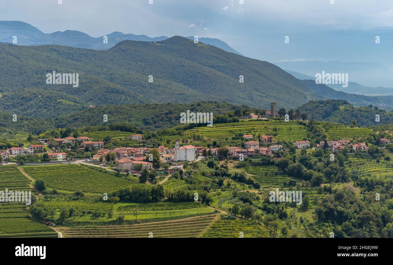 A picture of the surrounding Goriška Brda landscape. Stock Photo