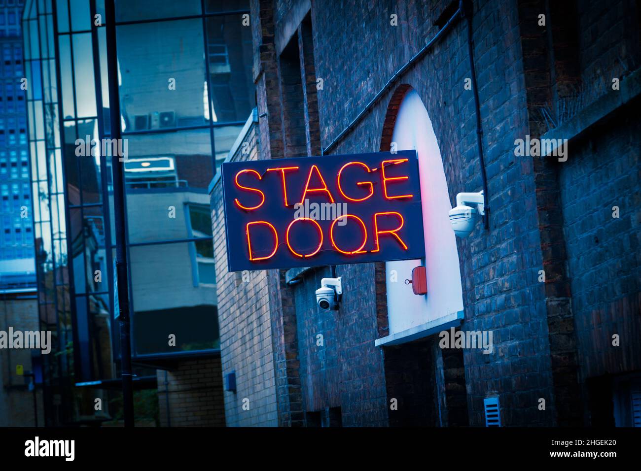 Stage door sign, london, uk Stock Photo