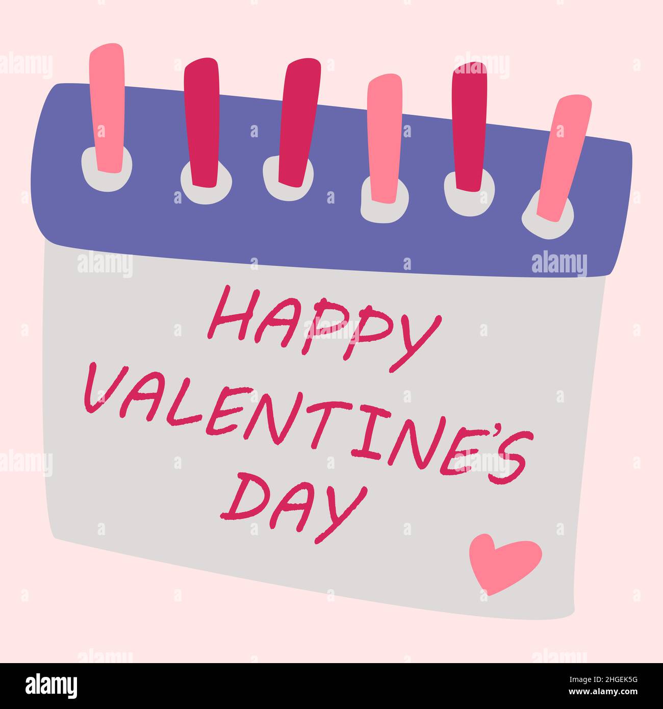 Happy Valentine's Day calendar. Vector image in boho style. valentine's