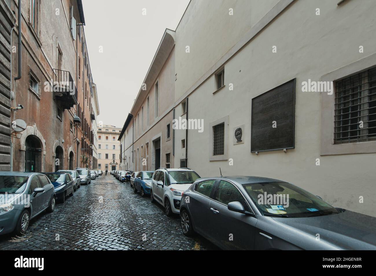 Via Caetani in Rome. Place where the body of statesman Aldo Moro was found in 1978 Stock Photo