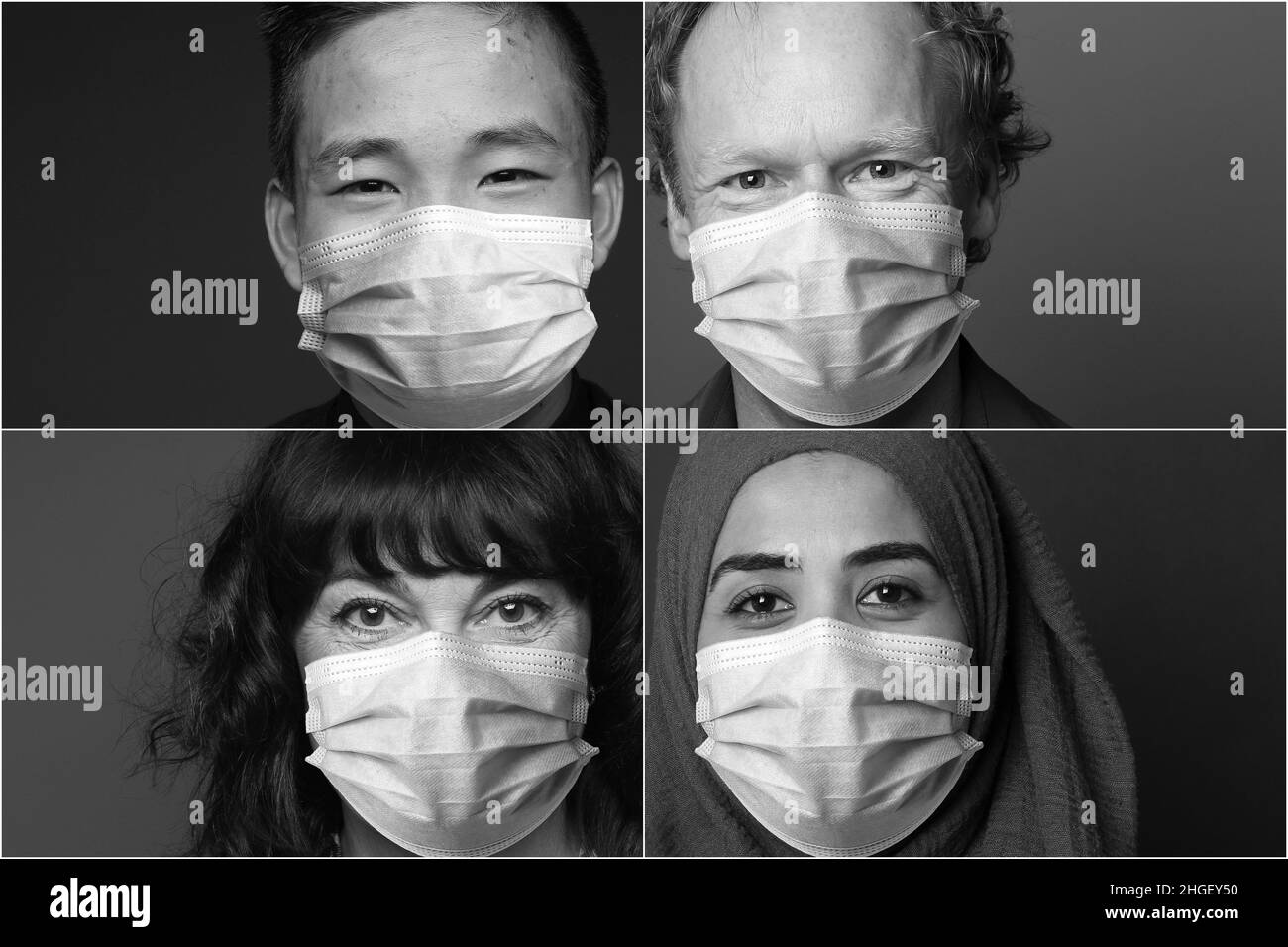 Sick woman wearing mask Black and White Stock Photos & Images - Alamy