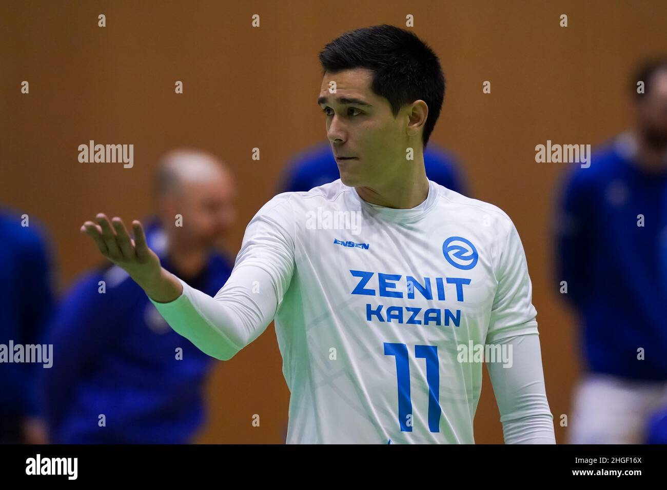 DOETINCHEM, NETHERLANDS - JANUARY 20: Micah Christenson of Zenit Kazan  gestures during the CEV Cup match between Active Living Orion and Zenit  Kazan at the Topsporthal Achterhoek on January 20, 2022 in