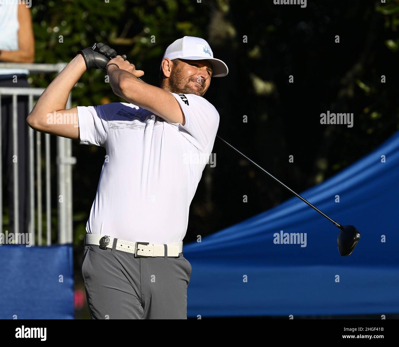 Orlando, FL, USA. 20th Jan, 2022. Greg Maddux World Series Champion on the  1st tee during 1st round of Hilton Grand Vacations Tournament of Champions  held at Lake Nona Golf & Country