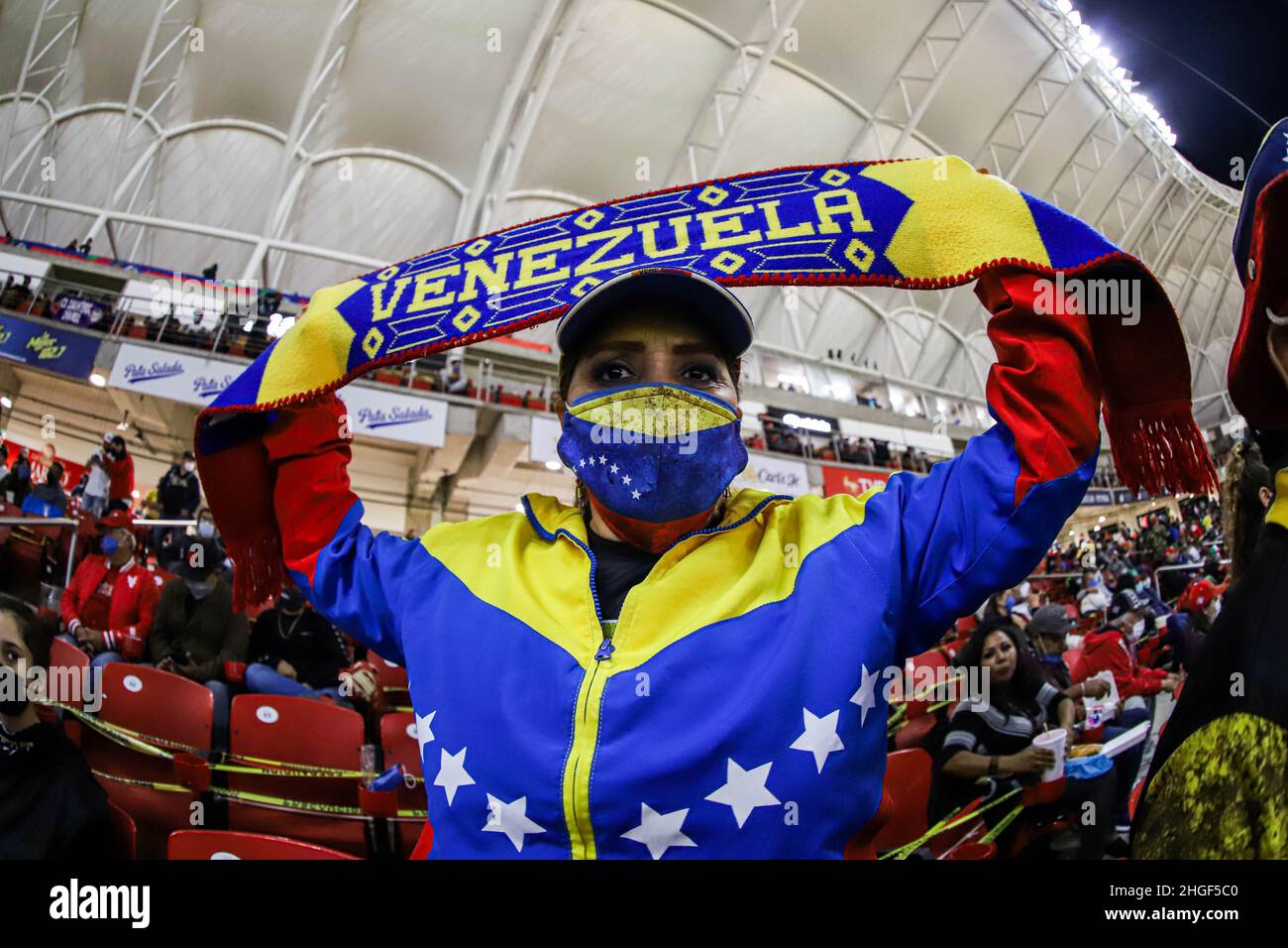 MAZATLAN, MEXICO - FEBRUARY 04: A Venezuelan Fan support your team