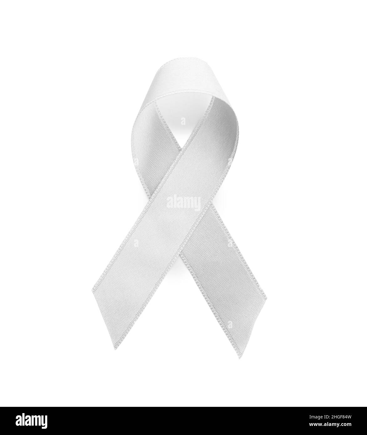 Awareness ribbon on white background. Parkinson's disease Stock Photo