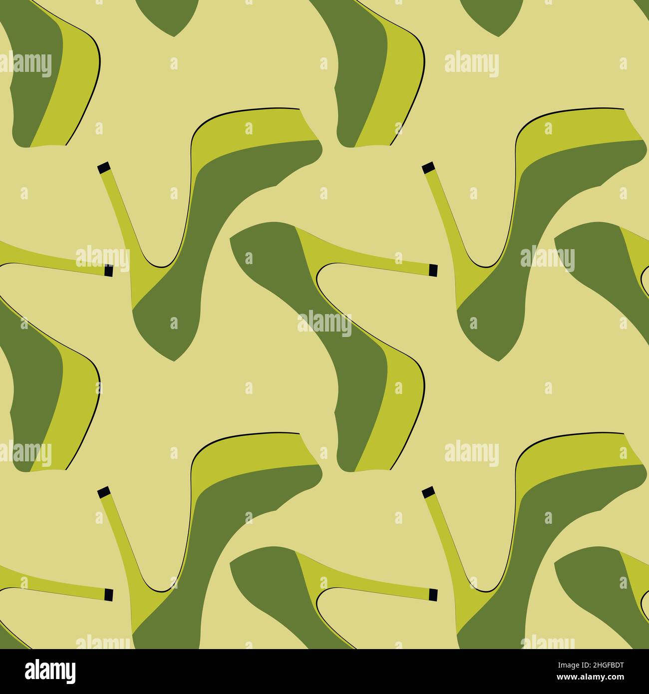 Illustration Seamless pattern on a square background - beautiful shoes