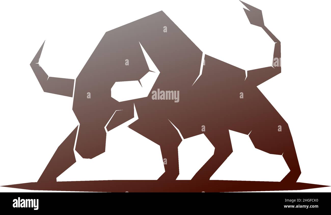 Bull icon logo, buffalo head icon logo vector template Stock Vector