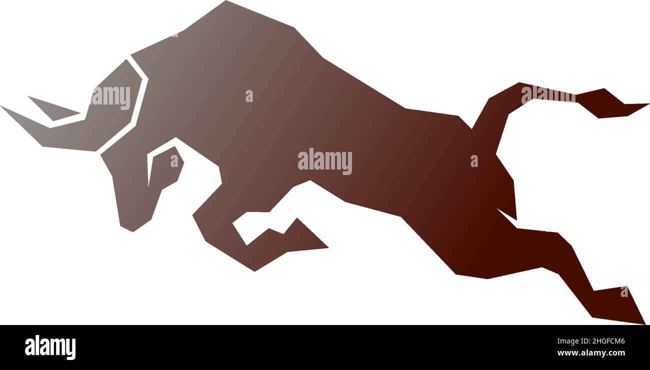Bull icon logo, buffalo head icon logo vector template Stock Vector