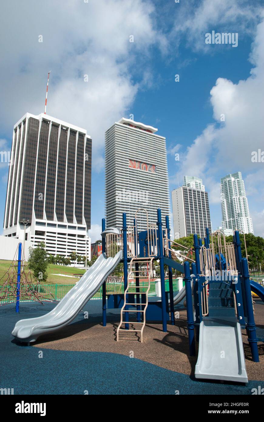 The empty playground for children in Miami downtown (Florida Stock