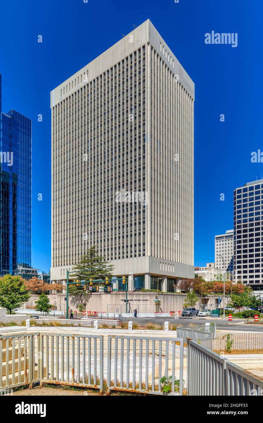 Dominion Resources Tower, aka One James River Plaza, demolished June 3, 2020. Stock Photo