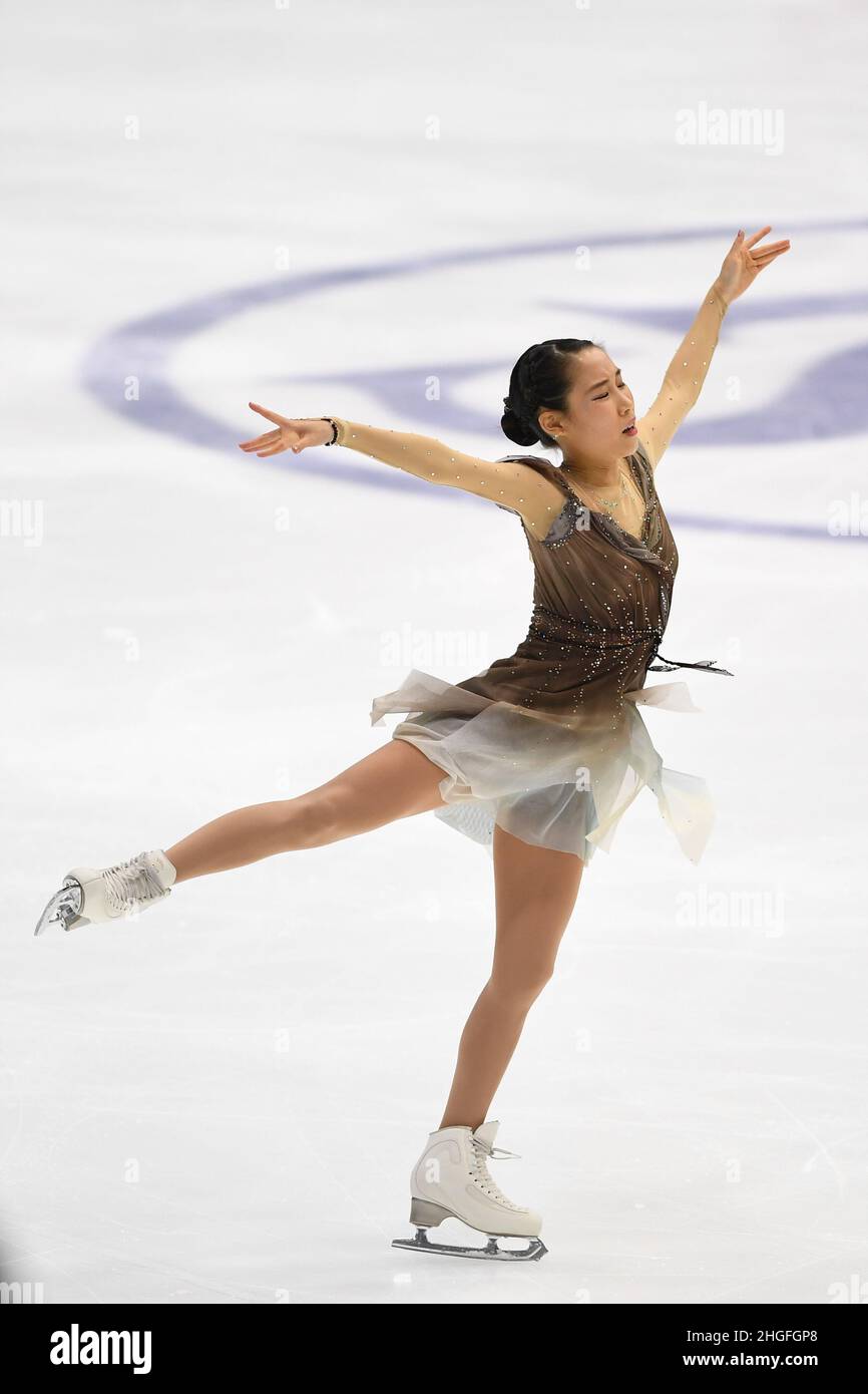 Mai MIHARA (JPN), during Women Short Program, at the ISU Four Continents Figure Skating Championships 2022, at Tondiraba Ice Hall, on January 20, 2022 in Tallinn, Estonia