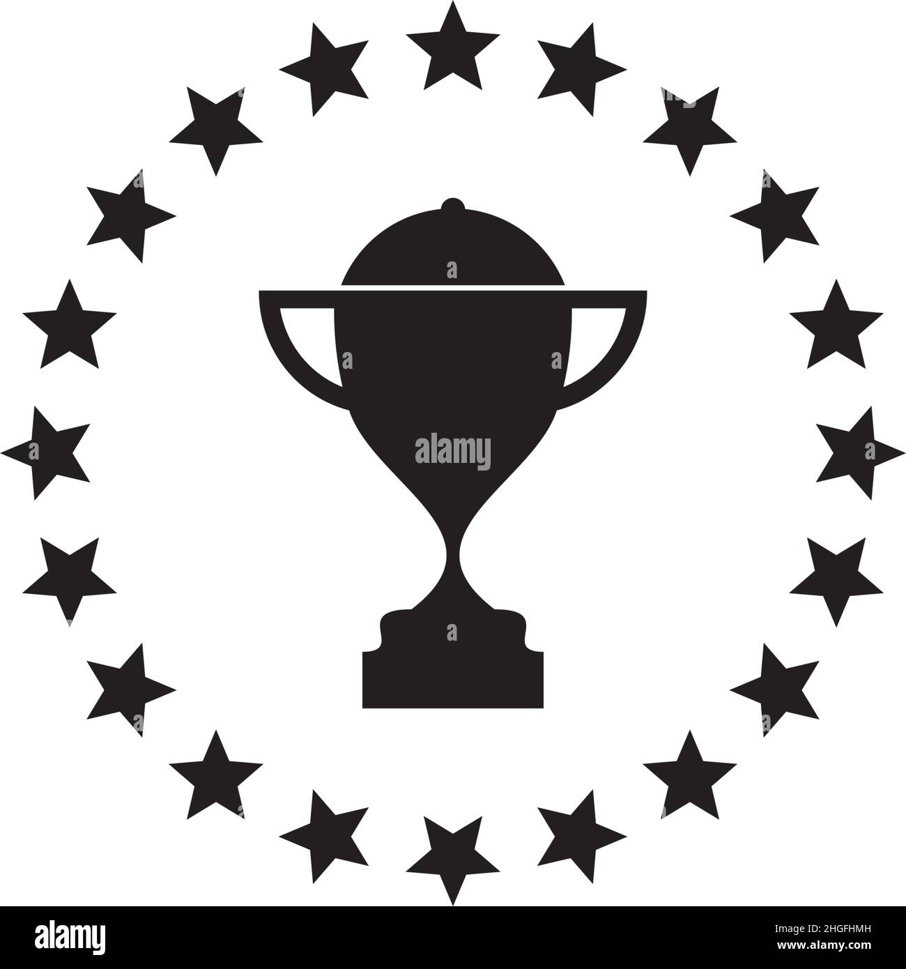 Trophy icon logo design vector illustration template Stock Vector