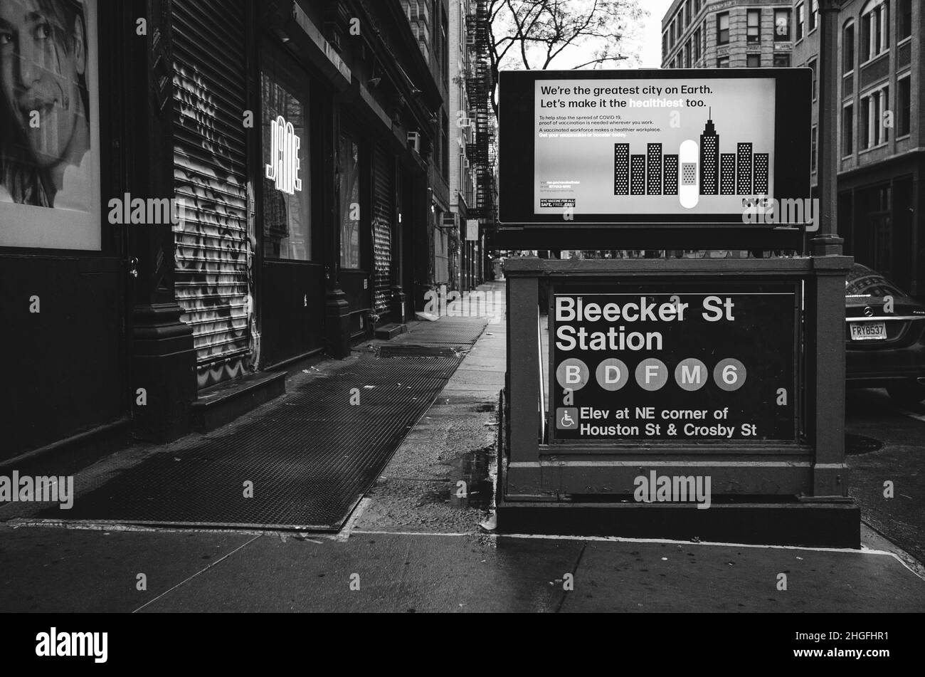 Bleeker St station Stock Photo