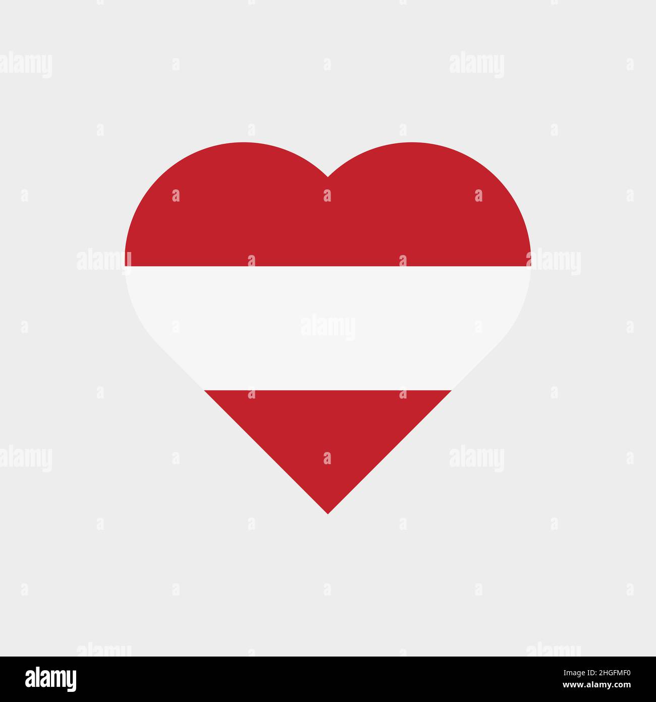 The flag of Austria in a heart shape Stock Vector