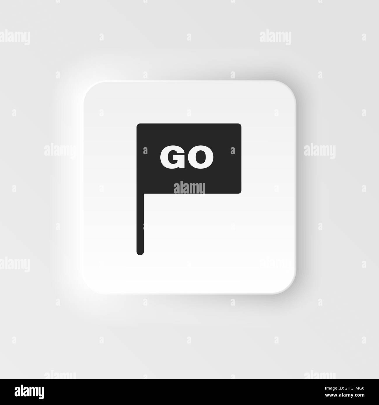 Flag, go neumorphic style vector icon. Simple element illustration from ...