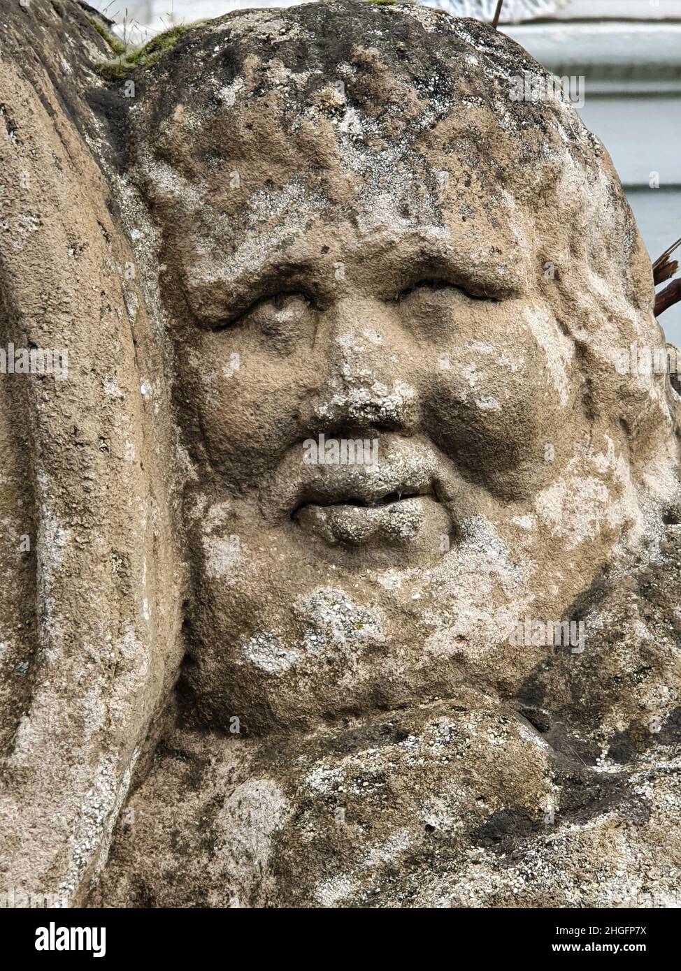 Relief Cheerful Man At Neumagen-Dhron / Moselle Stock Photo