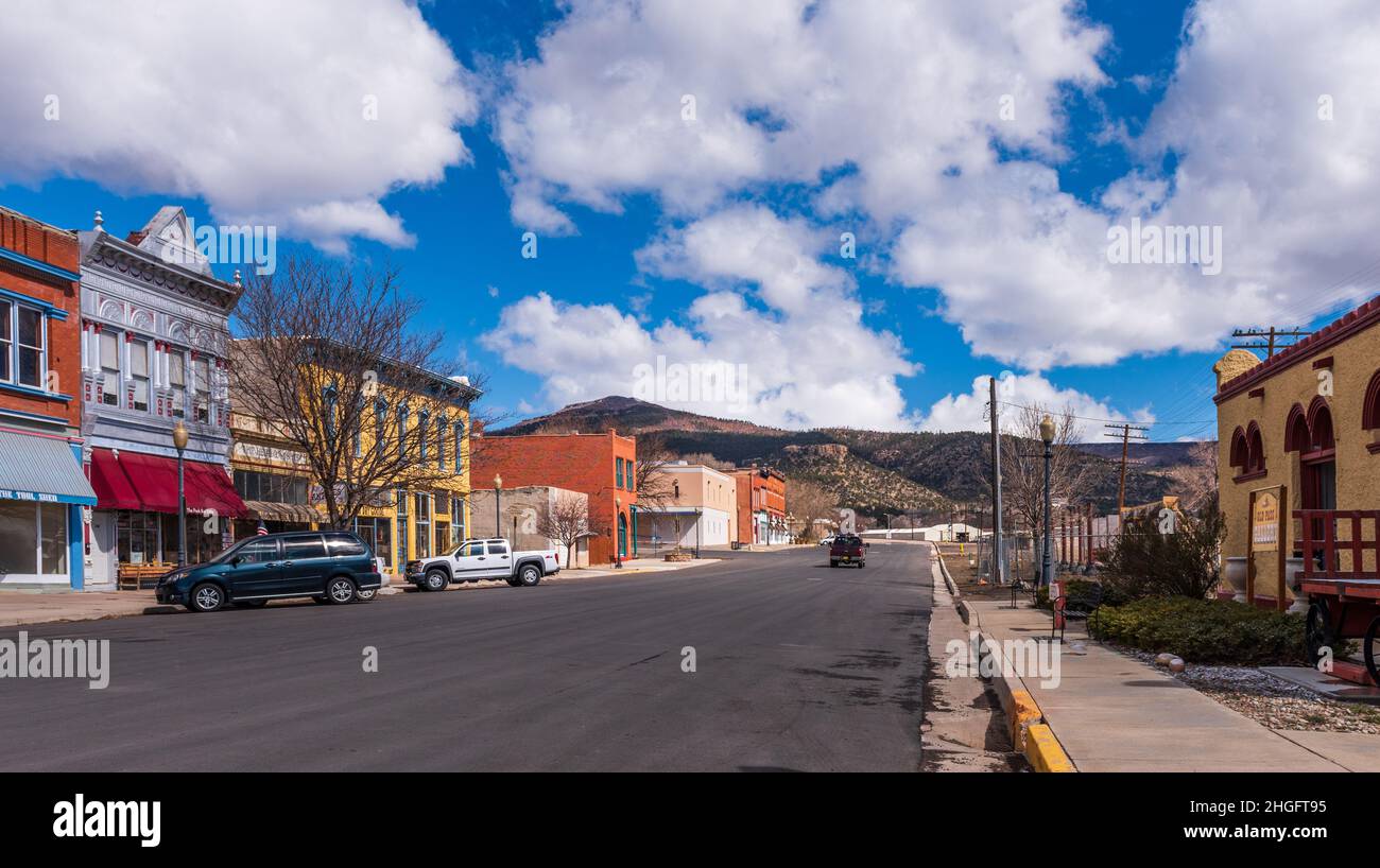 Raton, NM - APRIL 6: Empty main street and store fronts in Raton on ...