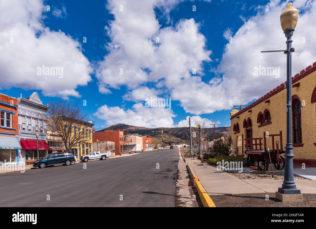 Raton, NM - APRIL 6: Empty main street and store fronts in Raton on ...