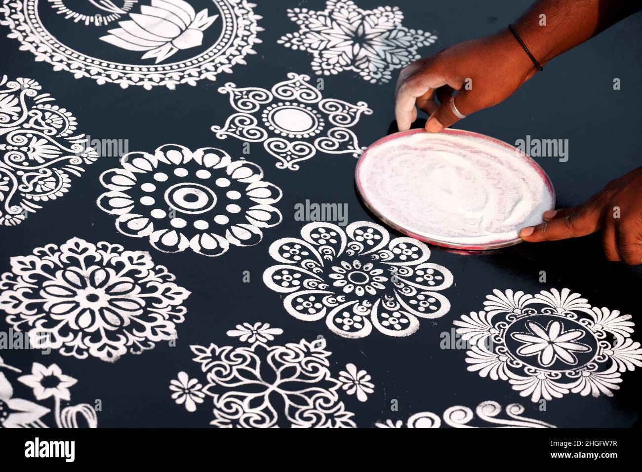 Rangoli festival designs in indian hi-res stock photography and images ...
