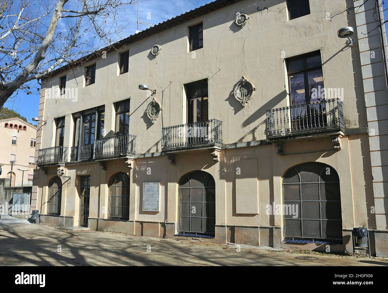 Library of Moià in the region of Moianès province of Barcelona,Catalonia,Spain Stock Photo