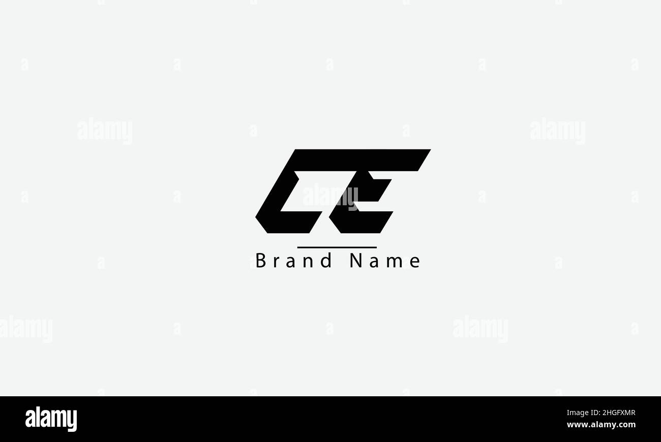 CE EC C E abstract vector logo monogram template Stock Vector