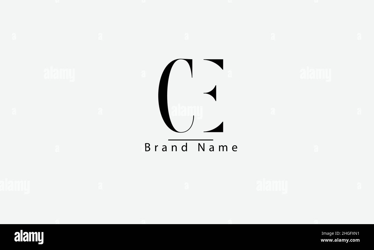 CE EC C E abstract vector logo monogram template Stock Vector