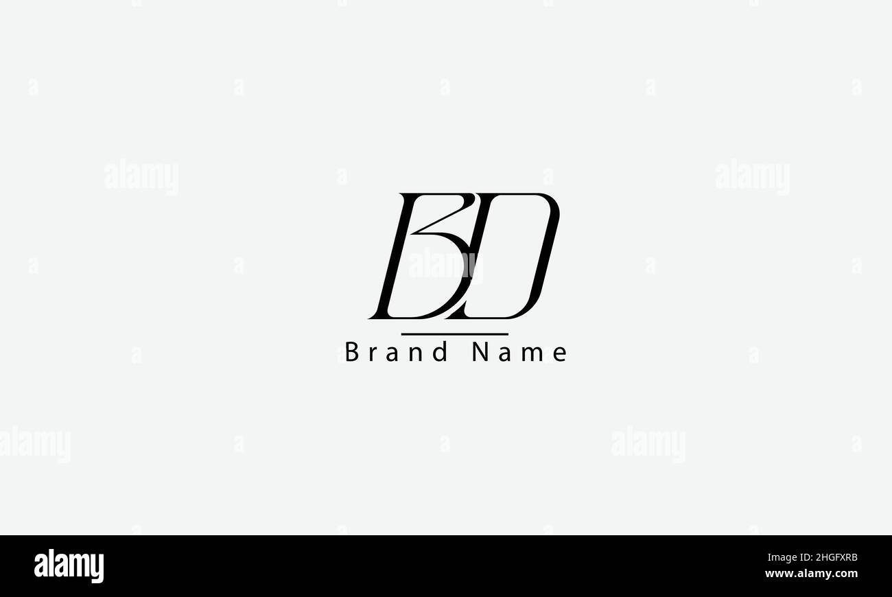 BD DB B D abstract vector logo monogram template Stock Vector
