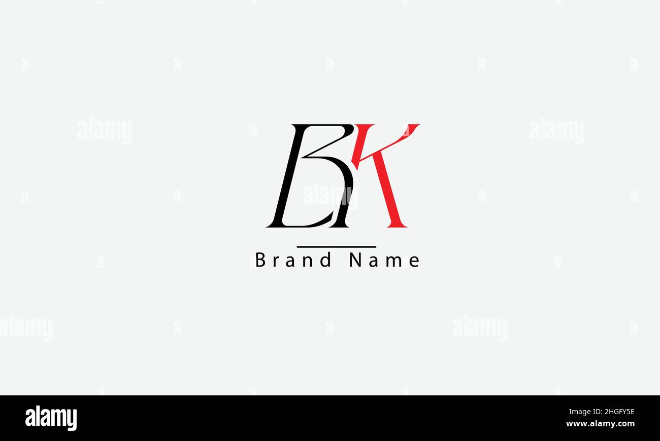 BK KB B K abstract vector logo monogram template Stock Vector