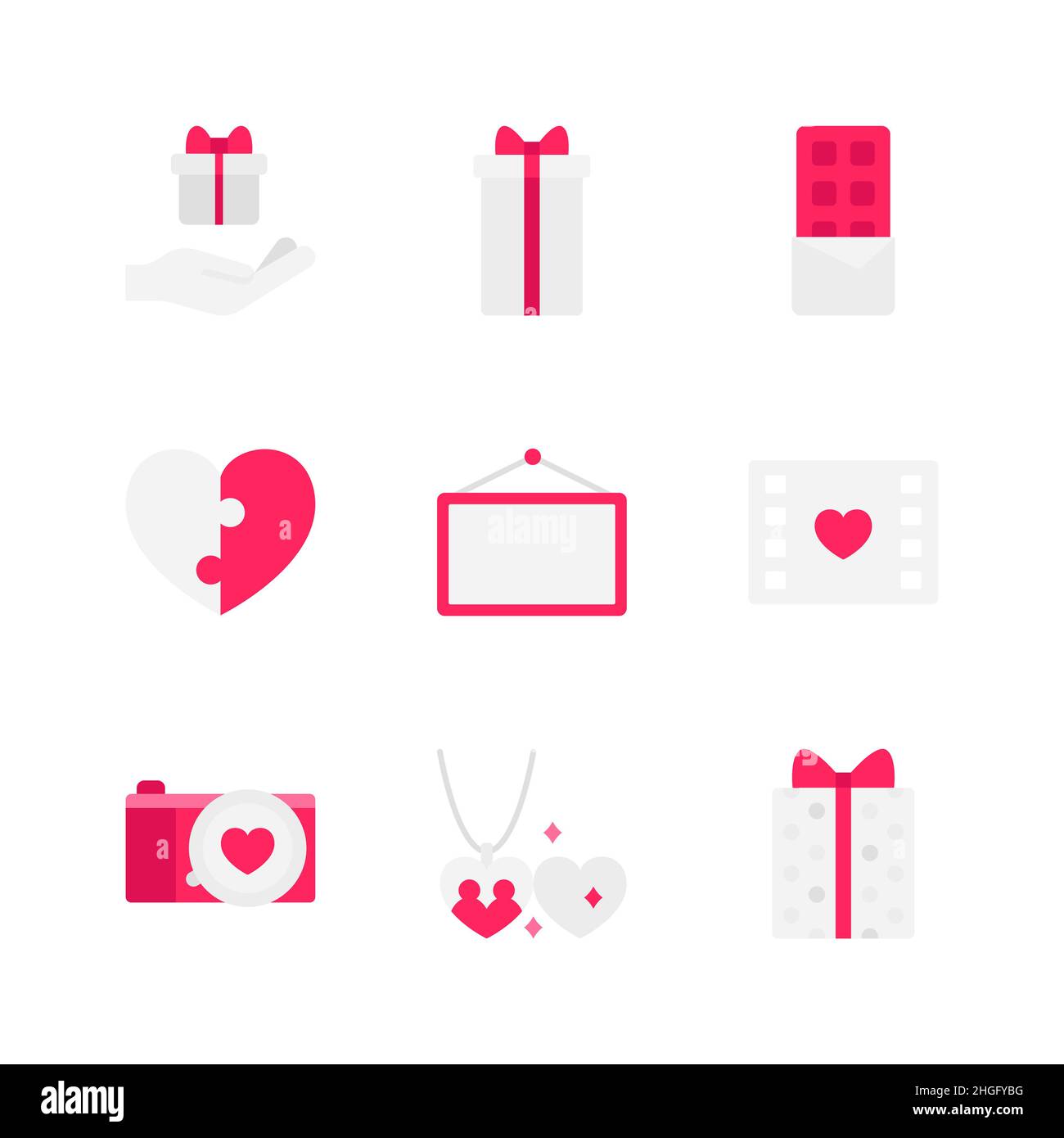 valentines and white day, love event icon series Stock Photo