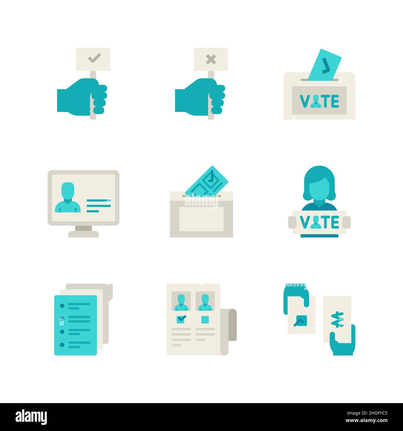 election, vote concept vector icon series Stock Photo