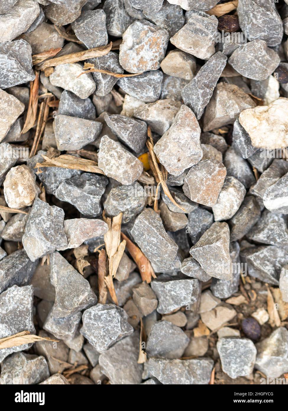 Texture of gravel scattered on the ground Stock Photo