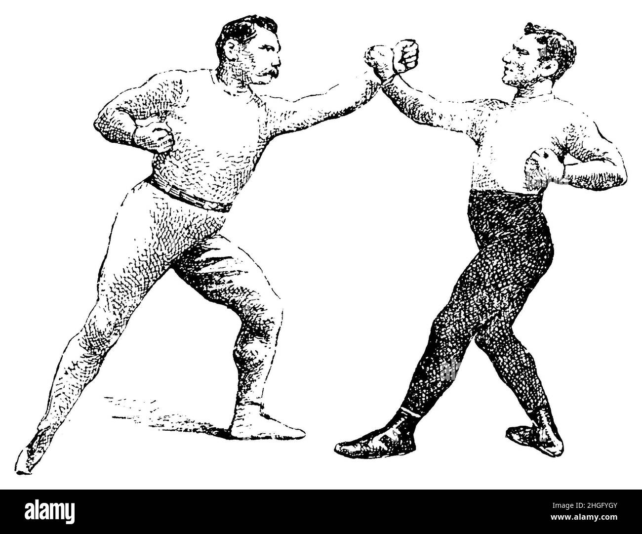 Boxing: , ,  (encyclopedia, 1910), Boxen: Direkter Figurenschlag und Parieren, Boxe: Stock Photo