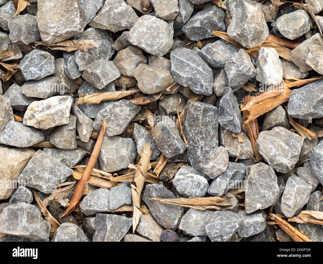Texture of gravel scattered on the ground Stock Photo