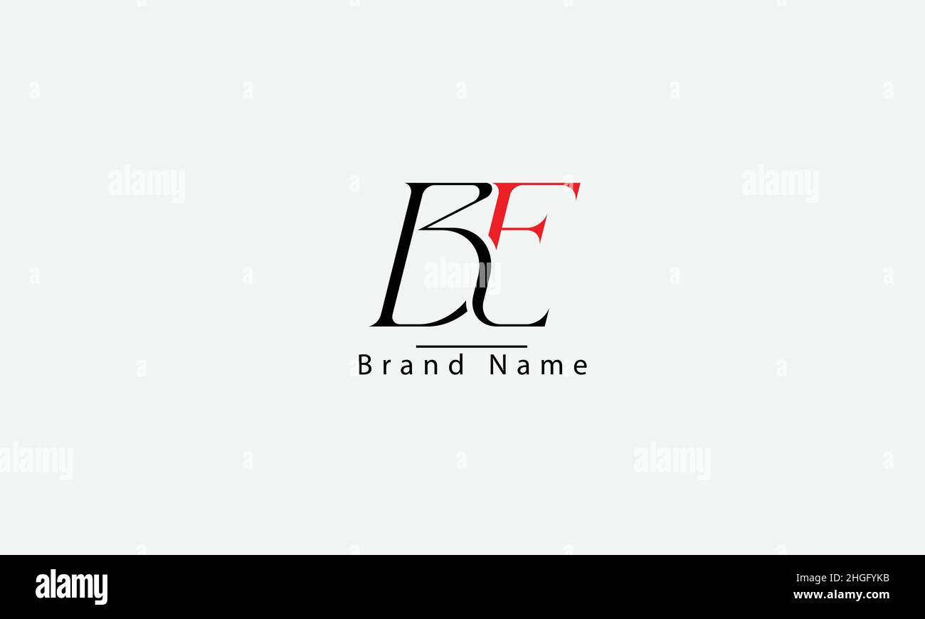 BE EB B E abstract vector logo monogram template Stock Vector