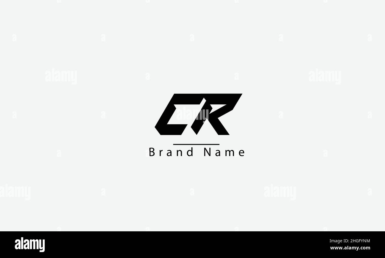 CR RC C R abstract vector logo monogram template Stock Vector