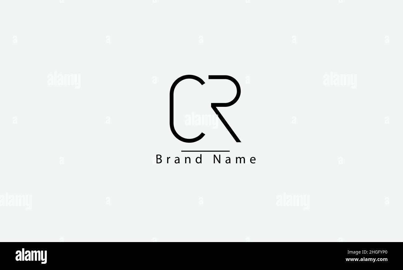 CR RC C R abstract vector logo monogram template Stock Vector