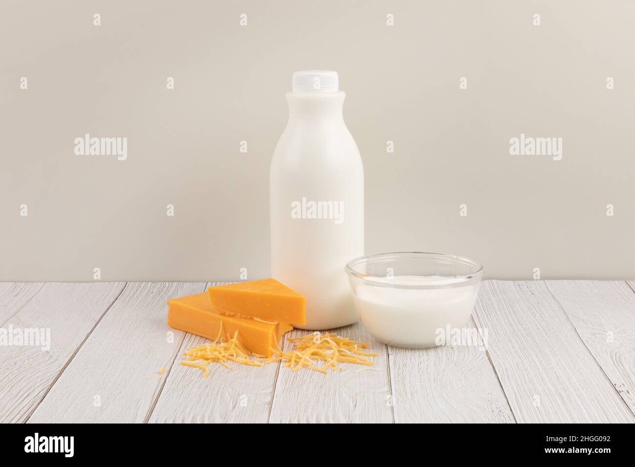 milk and cheddar cheese yogurt Stock Photo Alamy